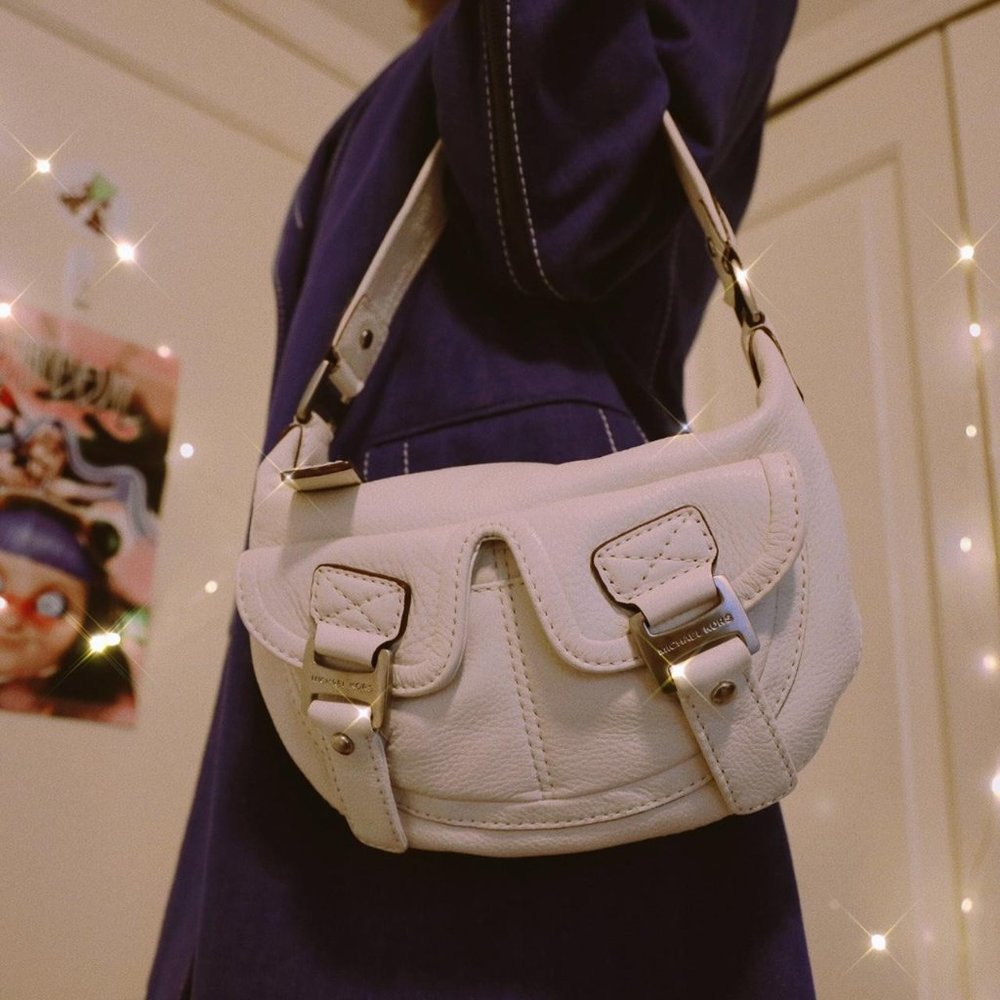White Michael Kors Soft Leather Shoulder bag